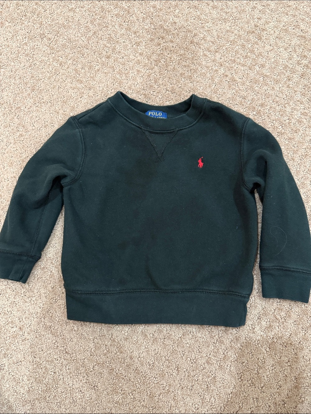 Polo Ralph Lauren Black Crewneck Sweatshirt with Red Pony Size 3/3T